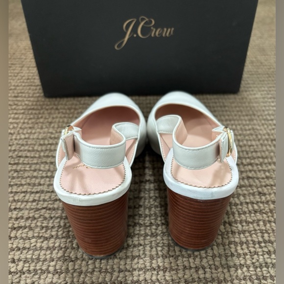 J Crew women’s sling back mid heel pump shoes off white - sz 6.5 - Picture 4 of 7